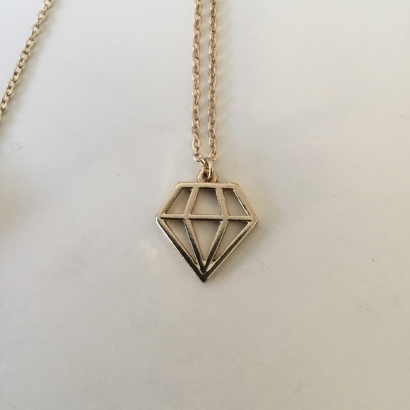New Gold Tone Geo Shape Necklace - Picture 2 of 2